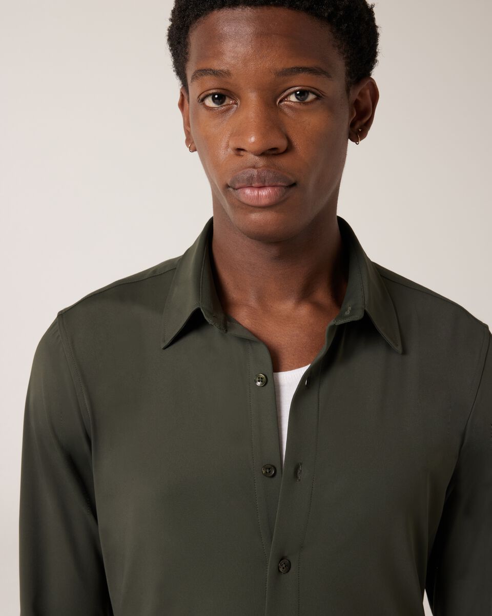 Slim Travel Shirt, Khaki, hi-res
